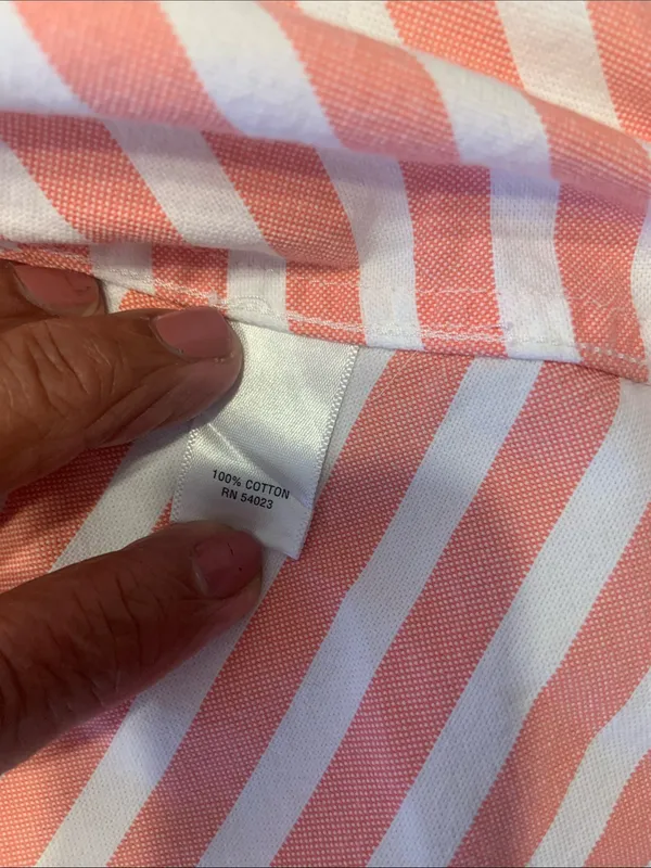 Banana Republic White Oxford‎ Shirt with Teal Stripe - Image 3