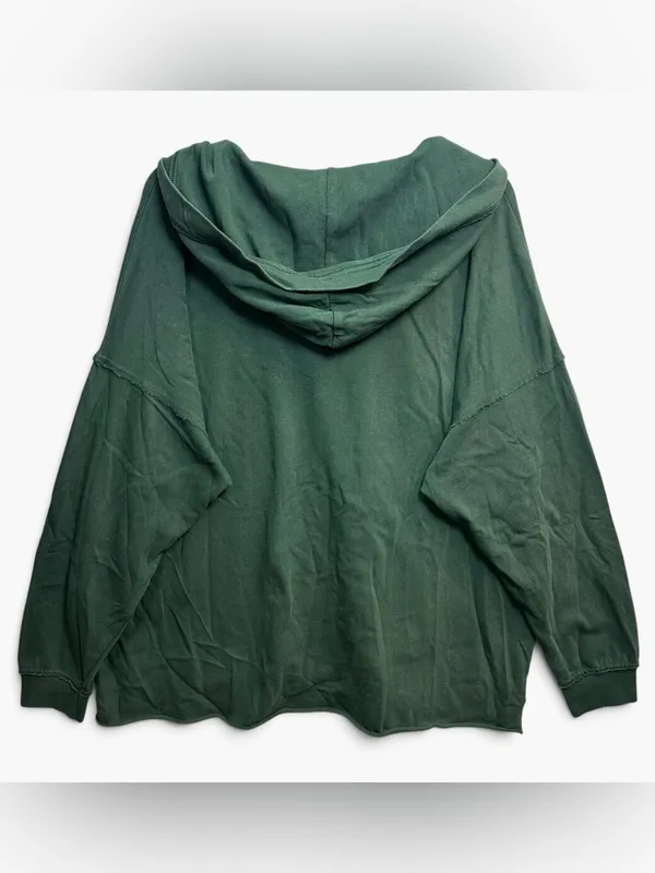 Aerie Green Lace-Up Oversized Hoodie Sweatshirt Size Small NWT - Image 4