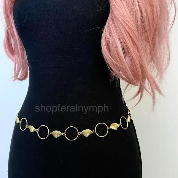 Gold Y2K Seashell Open Ring Waist Chain Belt, Fits 17-40 Inches, X7GA1303 - Image 5