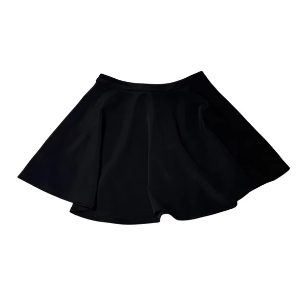 Black Skater Skirt Medium Fit Flare Textured Office Coquette - Image 2