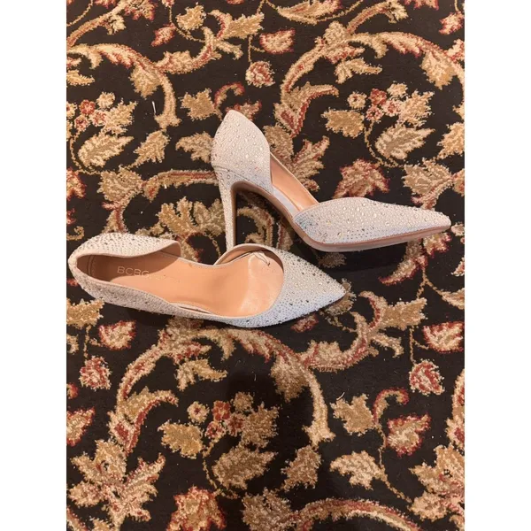 BCBG Generation Light Gray Bling Heels 4 Wedding Or Formal Event Sz 10 - Image 4