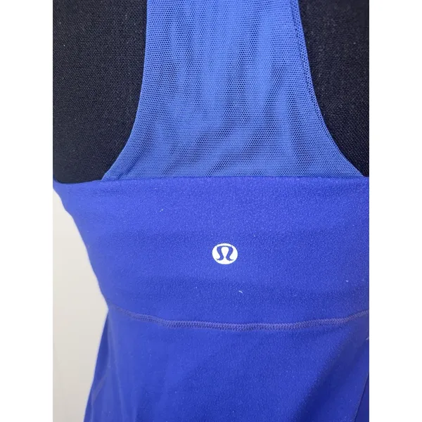 LULULEMON Scoop Neck Tank Top Activewear Blue Womens Size 8 Built In Bra - Image 4