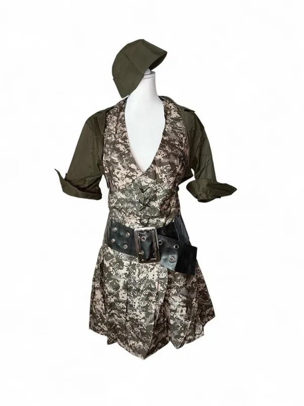 Sexy army Halloween costume Green Size M - Image 2