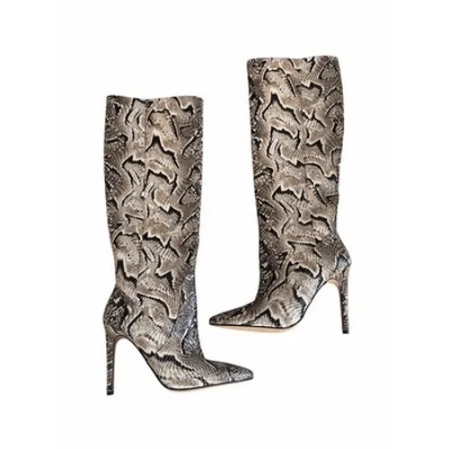 Vince Camuto Fendels Snakeskin Embossed Leather Knee High Stiletto Boots‎ 5.5M - Image 5