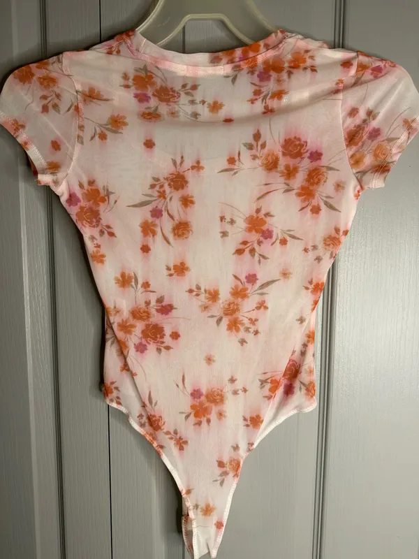 Floral mesh bodysuit Pink - Image 3