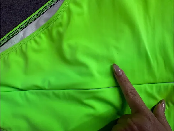 Black & Neon Green Colorblock One-Piece Swimsuit Size L - Image 7