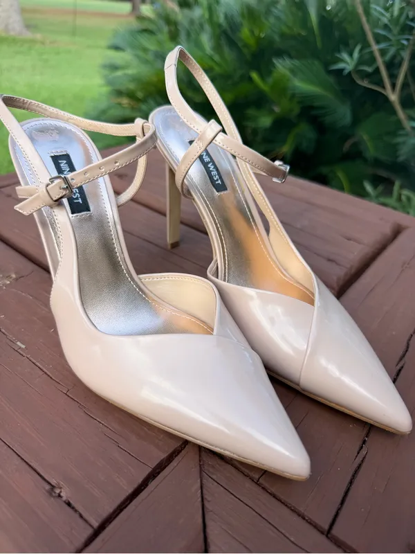 Nine West Franka Nude Patent Pointed Toe Stiletto Pumps 8.5M $95.99 - Image 4