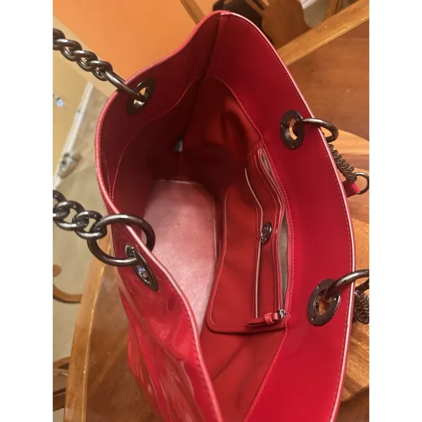 DKNY By Donna Karan Large Red Patent Tote Bag - Image 12