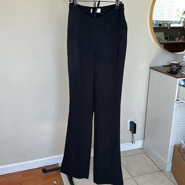 HOUSE OF CB Black Layla V‎ Front Trousers NWOT Size S - Image 4