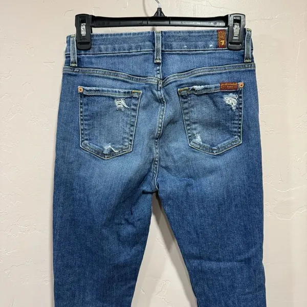 7 for all mankind the high waist ankle skinny jeans size 26 - Image 4