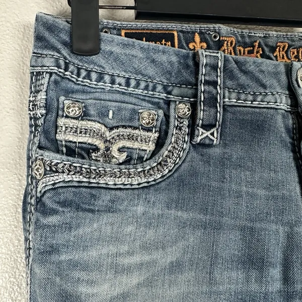 Rock Revival Admeta Boot Jeans Womens 28 Medium Wash‎ Low Rise Contrast Stitch - Image 3
