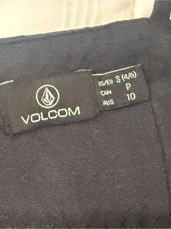 Volcom Black High-Low Maxi Dress Size Small Tiered Boho Adjustable Straps - Image 7