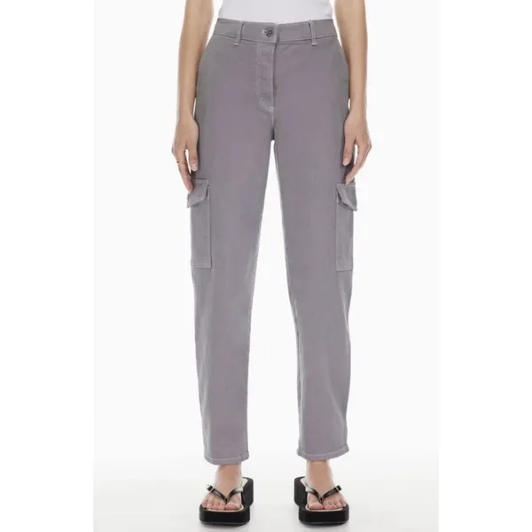 ARITZIA Wilfred‎ Free Modern Cargo Pants High Rise Purple Slate Utility Size 16 - Image 2