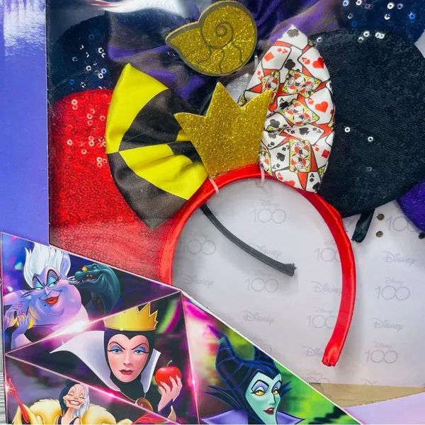 Nwt Disney villains 4 Mickey Mouse ears queen of hearts , maleficent , Ursula - Image 7