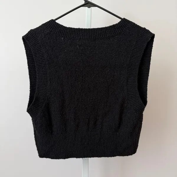 Natural Life Cotton Boho Relaxed Coastal Clean Knit Sweater Vest M Black NWT - Image 7