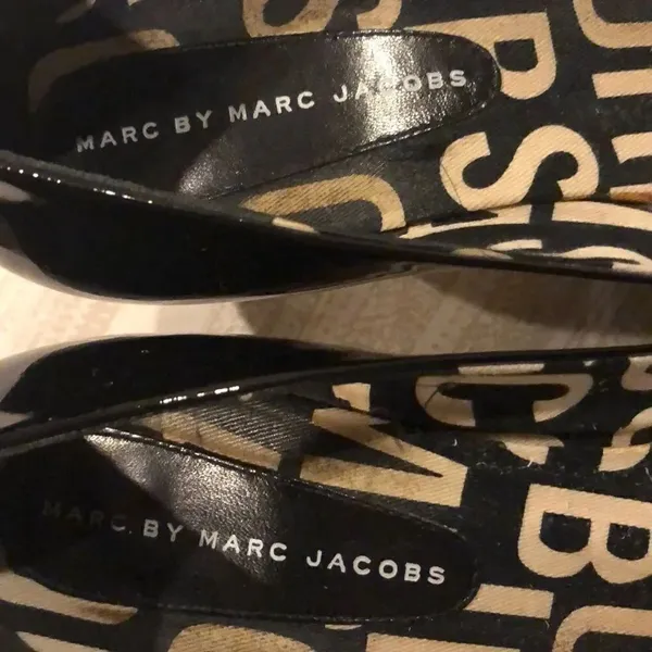 Marc by Marc Jacobs Black Patent Peep Toe Heels, Size 40 - Image 3