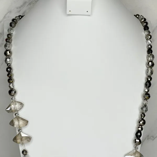 Chico's Metallic Beaded Long Statement Necklace ✨ - Image 6