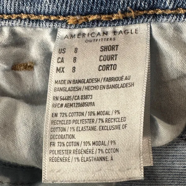 American Eagle SZ 8 SHORT Mom Jeans Distressed Zip-Fly Hi-Rise Zip-Fly Pockets - Image 9