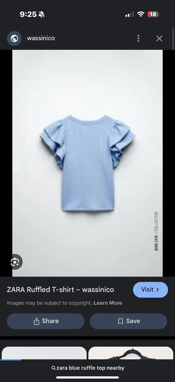 Zara Blue Ruffle Top - Image 3