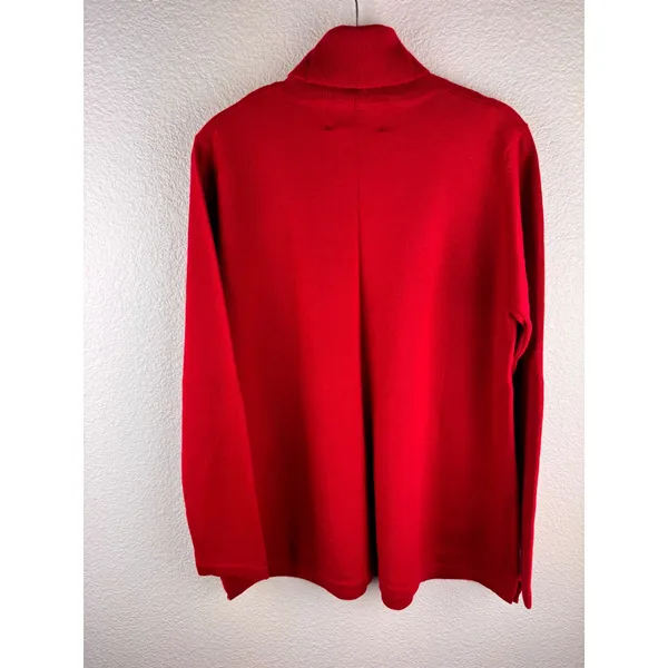 Motherhood Maternity Red Wool Turtleneck‎ Sweater Size L Christmas Holiday - Image 2
