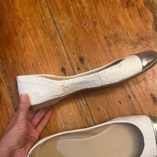Nine West NWFAUNCE white metallic toe ballet flats size 8M - Image 5