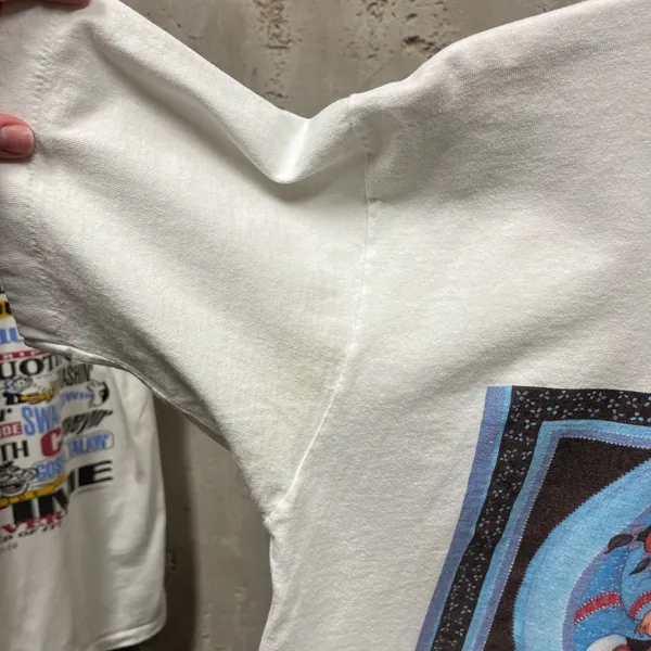 The Vintage Shop Vintage 1993 Alaska AK White Single Stitch Artsy Painting Graphic T-Shirt Large - Image 8