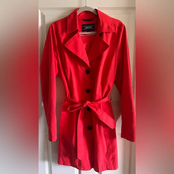 Lands’ End Crimson Dawn Harbour Cottage Trench Coat‎ Sz L Minimalist Boho-Chic - Image 7