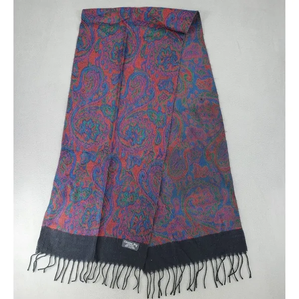 Vintage Christian Dior Cashluxe Acrylic Scarf Purple Plaid Casual Soft - Image 3