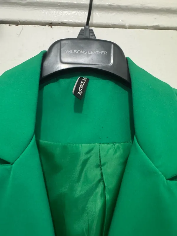 Green Double Breasted Women Blazer size M - Image 4