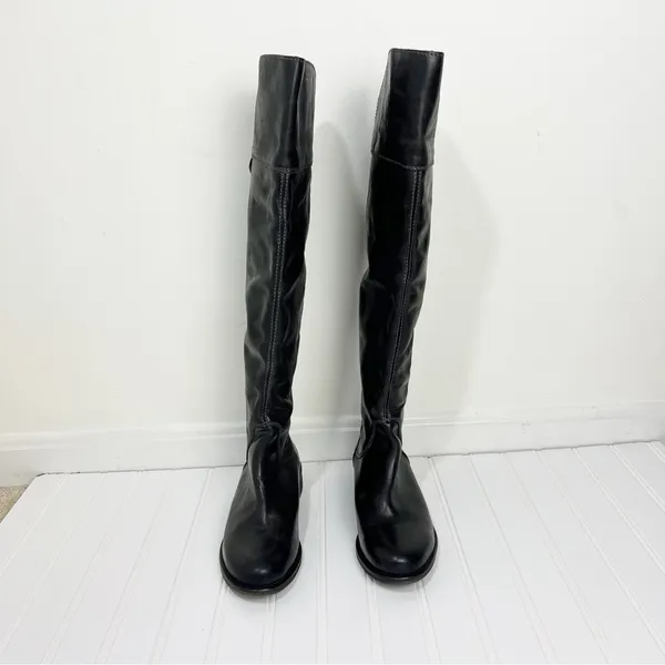 Hinge Over the Knee Leather tall boots In Black Size 7.5 Equestrian Bohemian - Image 6