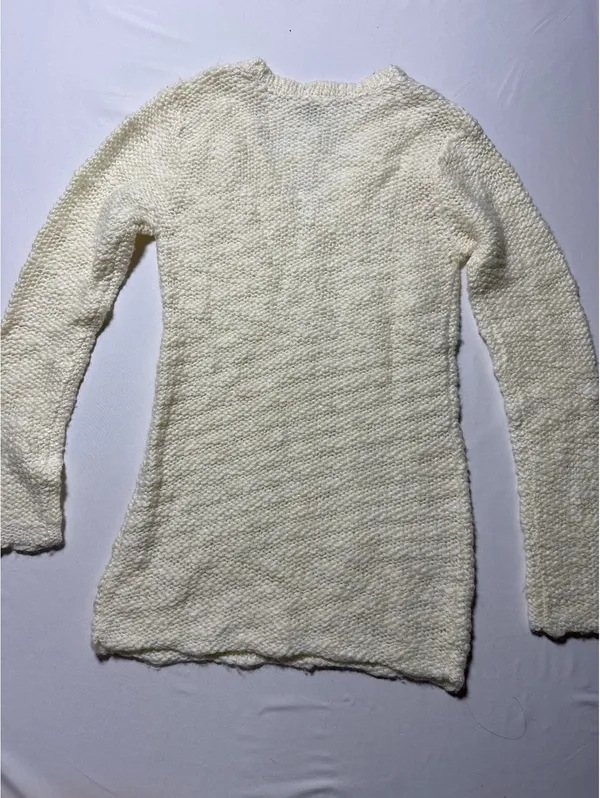 Cozy Cream Cable Knit Sweater - Size L, Wool & Acrylic Blend - Image 5