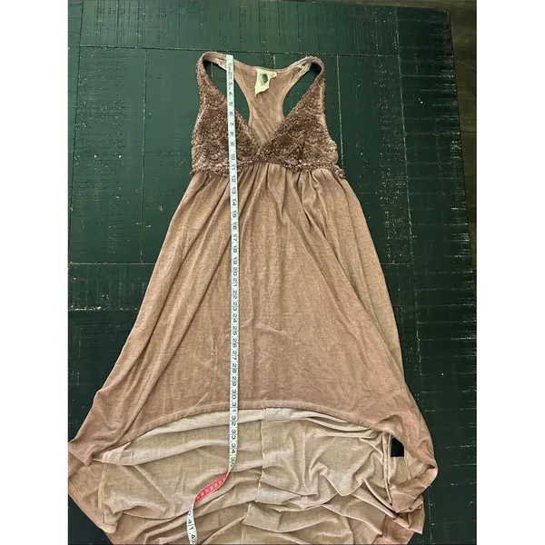 Lace-Trim Racerback Maxi Dress in Dusty Mauve - Image 3