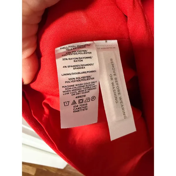 Ann Taylor plus size Red Side Button Sheath Dress Short Sleeve Scoop Neck Lined‎ - Image 9