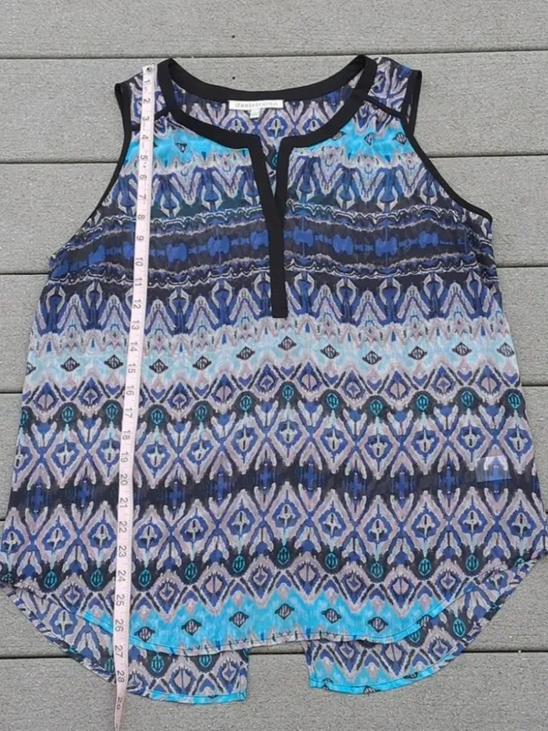 Daniel Rainn V-Neck Sheer High Low Sleeveless Blouse - Image 10