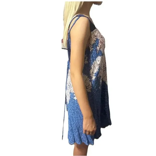 Free People Floral Printed Boho Hippie‎ Crochet Lace Top Gown Dress M - Image 6