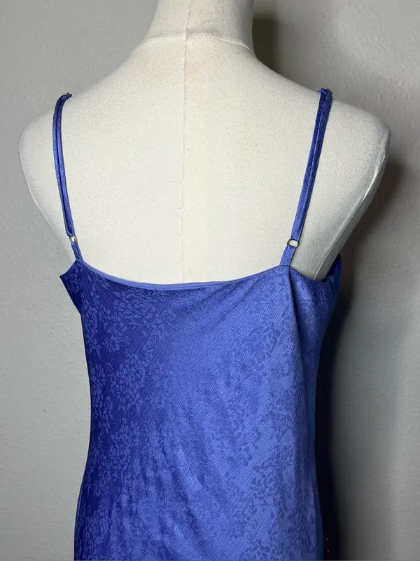 Altar’d State Blue Jacquard Eva Satin Midi Dress - Image 4