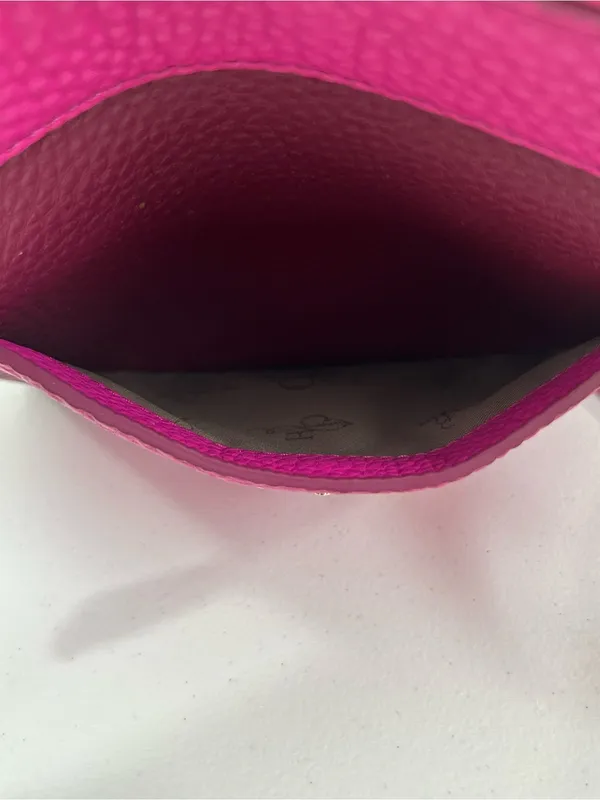 Cole Haan Pebbled Two-Tone Pink Leather Expandable Crossbody Bag - Image 6