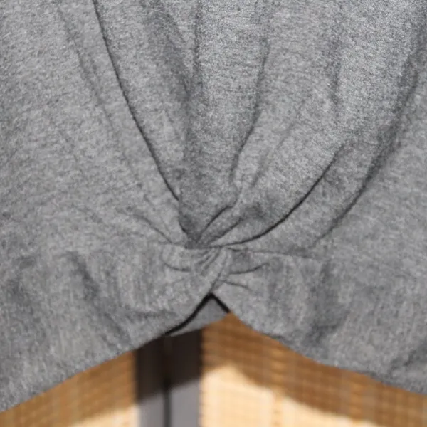 LLD Charcoal Short Sleeve Twist-Front Cropped T - Image 2