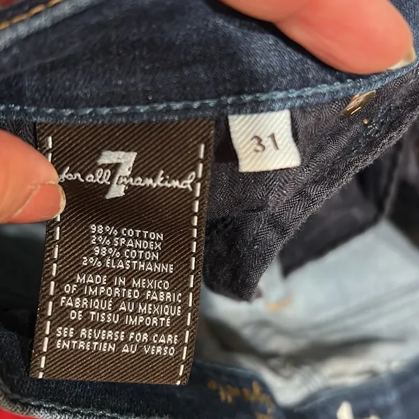 7 for all man kind women’s size 31 skinny blue jeans - Image 6