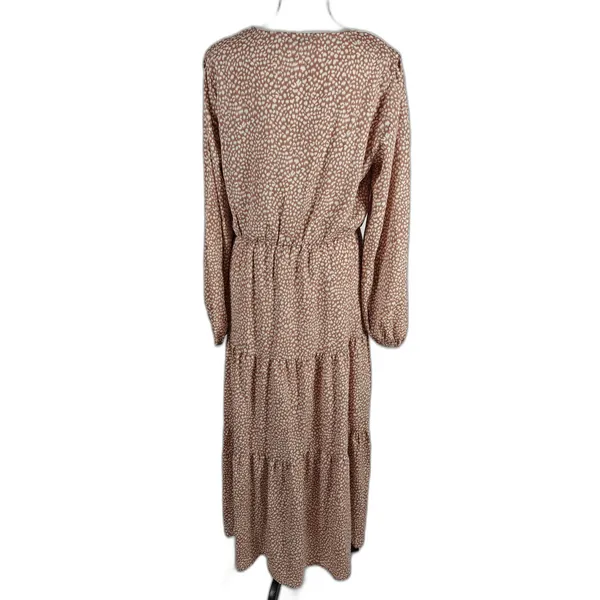 Women PrettyGarden Maxi Dress Brown White Size M - Image 3