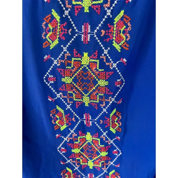 New dress my Michelle embroidered blue large‎ new - Image 2