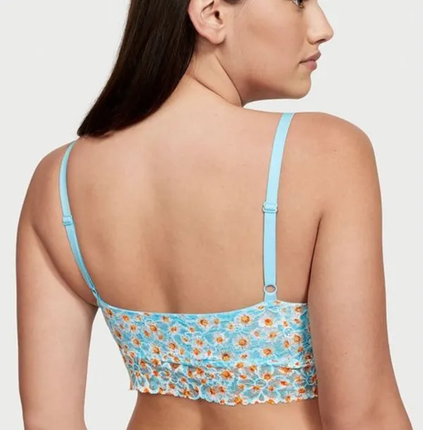 Victorias Secret Serenity Blue Floral Lace Unlined Bralette - Image 2