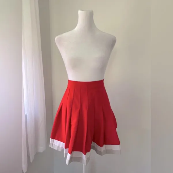 Vintage ‘90s The Wright Costume & Dancewear Red Pleated Cheerleading Skirt - Image 3