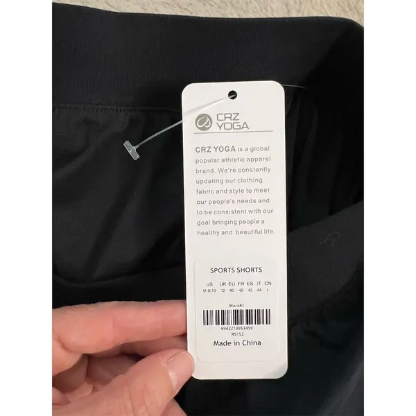 CRZ YOGA Women's Black Sport Shorts Size M Activewear Lightweight - Image 8