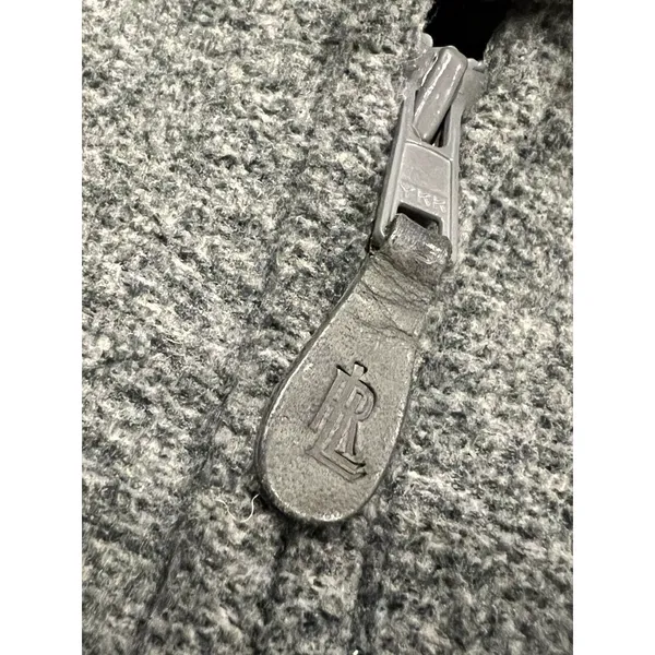 Lauren Ralph‎ Lauren Women Vest Size Medium Patch Gray Grey Zip Front Collar - Image 9