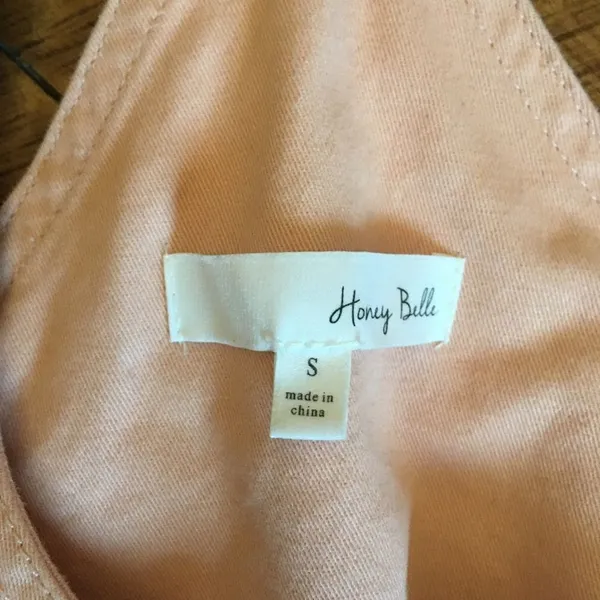 Honey Belle boutique S blush pink overall shorts/romper - Image 4