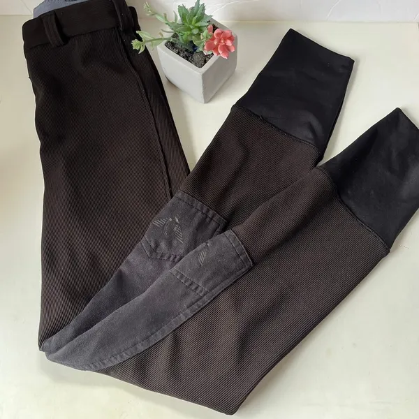 Tuffrider Equestrian Riding Womens Pants Sz 28 Breeches Ribbed Knee Patch Horse - Image 15