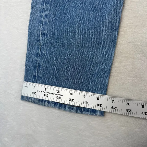 Levis 501 Original Fit Jeans Light Wash Distress High Rise Straight Leg Denim 25 - Image 6