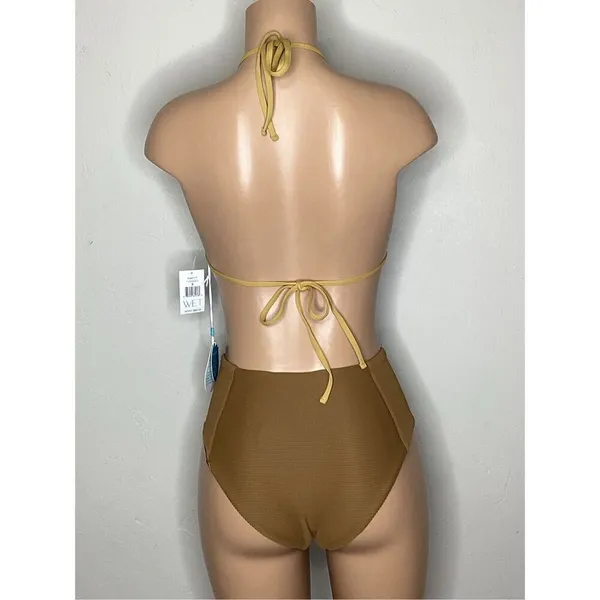 Anthropologie New. WET L.A. brown stripe bikini. Small. Retails $186 - Image 5