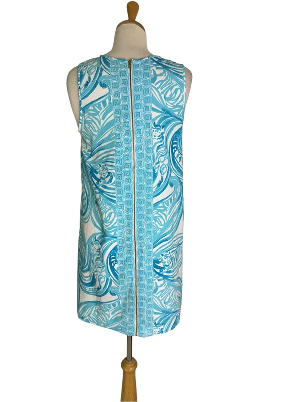 Lilly Pulitzer Sabrina Sea Ruffles Tiger Wave Shift Dress Size M - Image 6